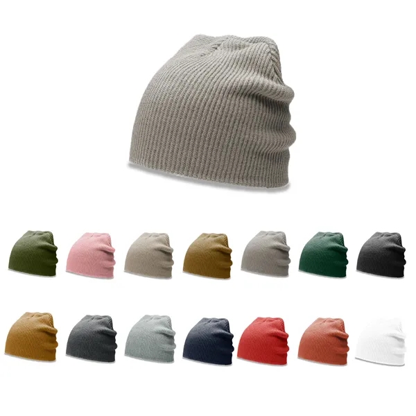 Soft acrylic beanie with ribbed knit, slouch fit, and wool-like warmth.... from ASI 72657 Active Life Promo / Active Life