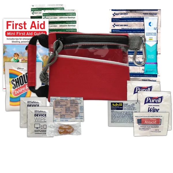 Red-eye kit with a hydration drink mix, device wipes, bandages, Advil,... from ASI 84514 Safety Made
