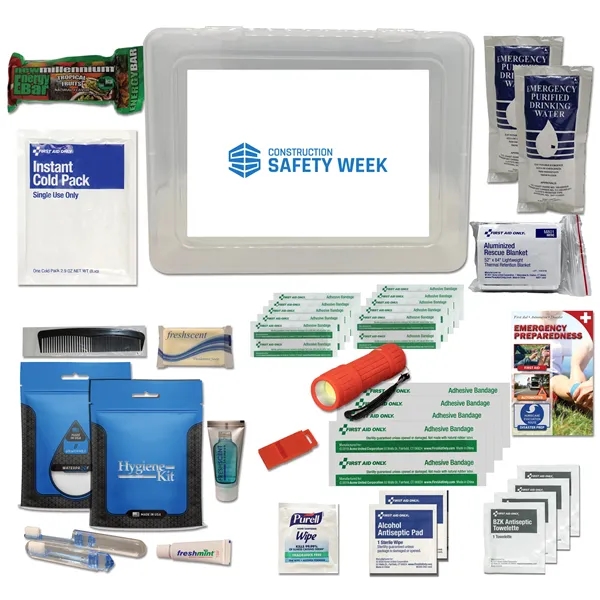 First aid kit with emergency food, water, blanket, and flashlight.... from ASI 84514 Safety Made