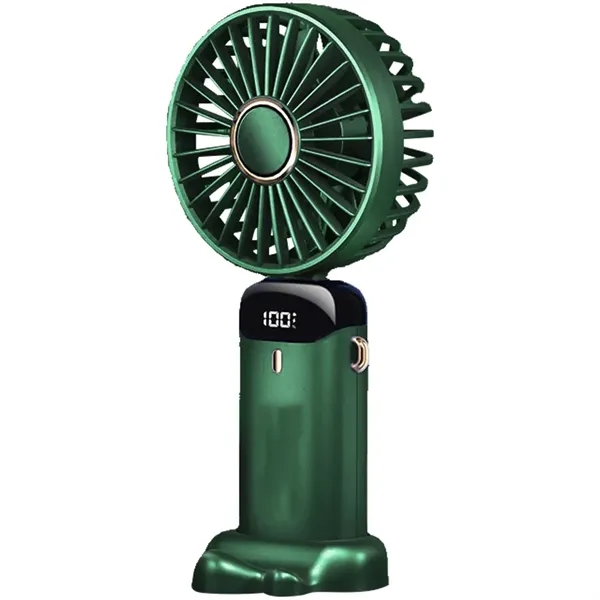 Rechargeable USB hand fan with digital display and foldable design.... from ASI 39552 BEL Promo
