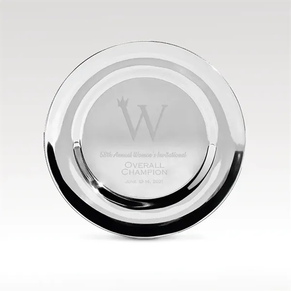 Nickel-finished Plate with Beaded Trim... from ASI 93986 Visions/Awardcraft