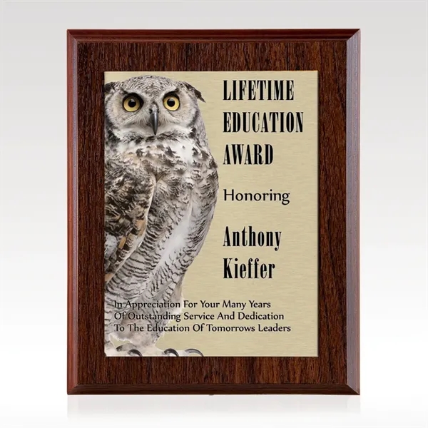 Award plaque made from simulated wood with custom engraved message.... from ASI 93986 Visions/Awardcraft / Visions Awards