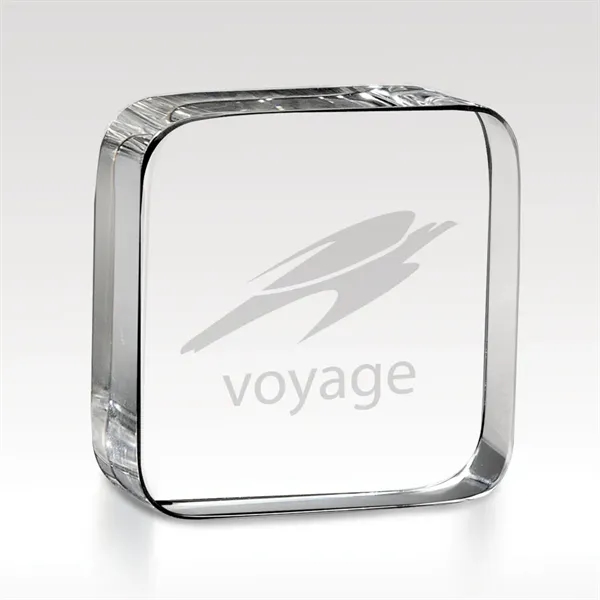 3" x 3" x 3" 2D square paperweight award with customization.... from ASI 93986 Visions/Awardcraft / Visions Awards