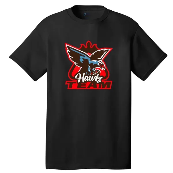 5.4 oz. cotton tee with tag-free label, 1x1 rib-knit collar, shoulder-to-shoulder... from ASI 39552 BEL Promo