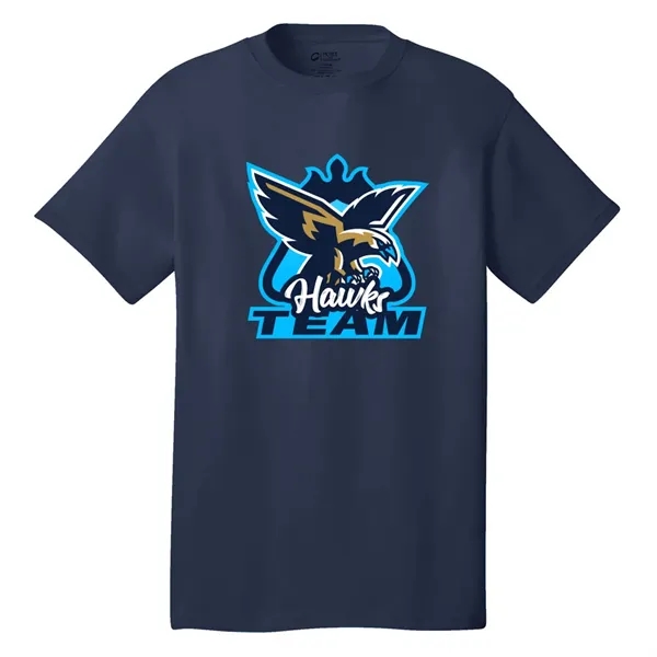 5.4 oz. cotton tee with tag-free label, 1x1 rib-knit collar, shoulder-to-shoulder... from ASI 39552 BEL Promo