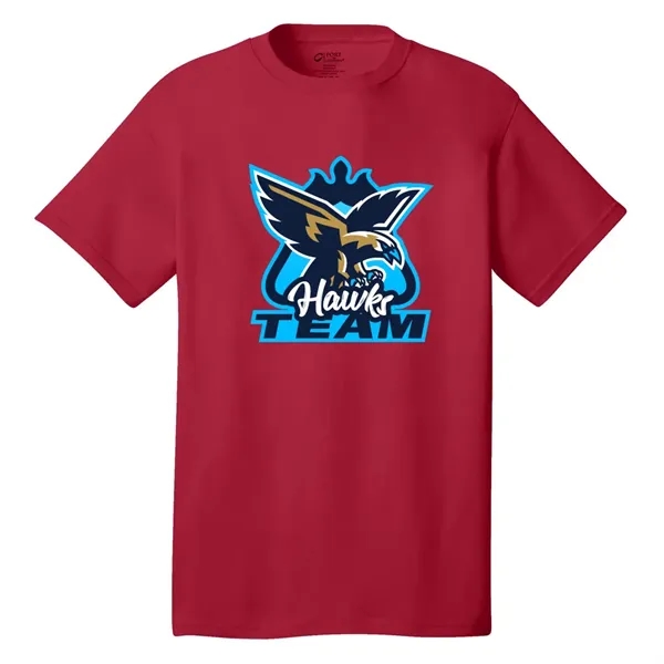 5.4 oz. cotton tee with tag-free label, 1x1 rib-knit collar, shoulder-to-shoulder... from ASI 39552 BEL Promo