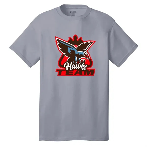 5.4 oz. cotton tee with tag-free label, 1x1 rib-knit collar, shoulder-to-shoulder... from ASI 39552 BEL Promo