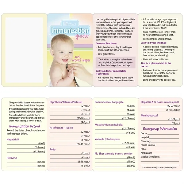 Key Points™ - Immunization Guide and Record Keeper... from ASI 54100 Fields Manufacturing Inc / Better Life Line