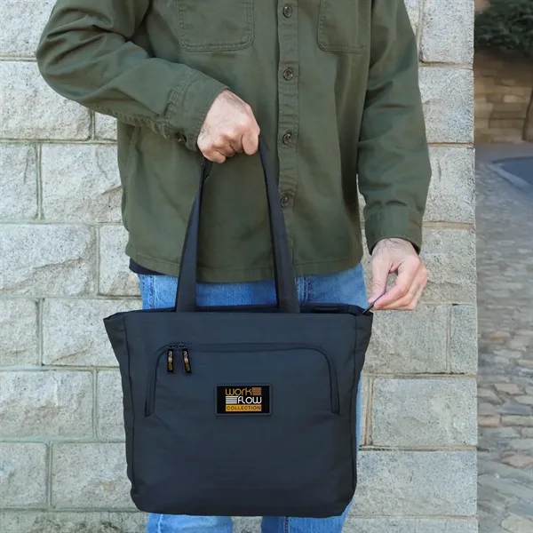 Spacious carry-all with a 16" laptop sleeve, multiple pockets, removable strap,... from ASI 61966 HPG / OrigAudio