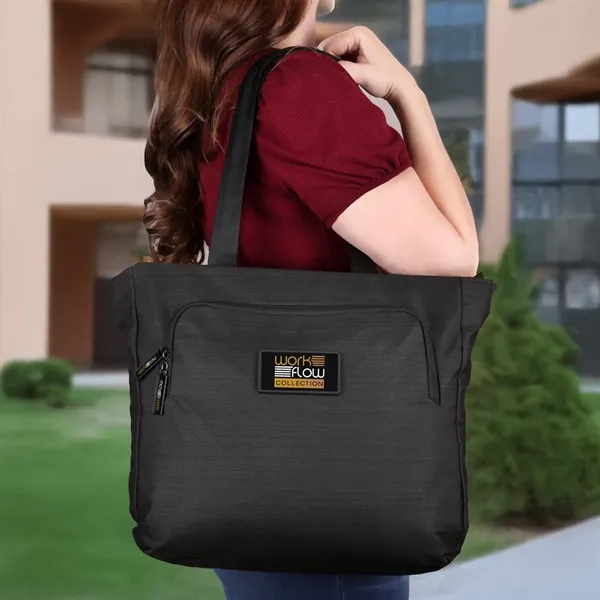 Spacious carry-all with a 16" laptop sleeve, multiple pockets, removable strap,... from ASI 61966 HPG / OrigAudio