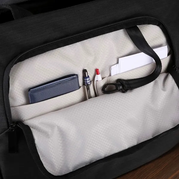 Spacious carry-all with a 16" laptop sleeve, multiple pockets, removable strap,... from ASI 61966 HPG / OrigAudio