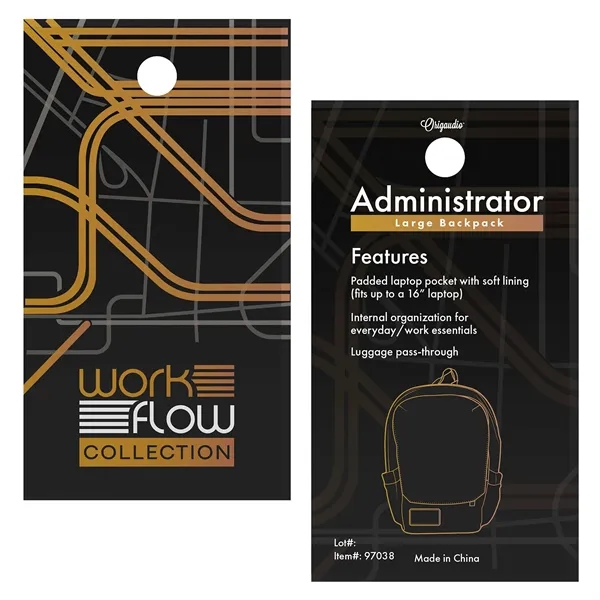 Sleek, tech-inspired large backpack with 16" laptop sleeve, multiple compartments, and... from ASI 61966 HPG / OrigAudio