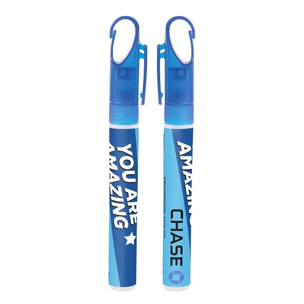 10ml / .33 oz.  Pocket hand sanitizer spray with clip... from ASI 44900 NC Custom (CI/Lanco) / Lanco