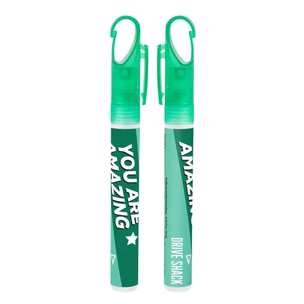 10ml / .33 oz.  Pocket hand sanitizer spray with clip... from ASI 44900 NC Custom (CI/Lanco) / Lanco
