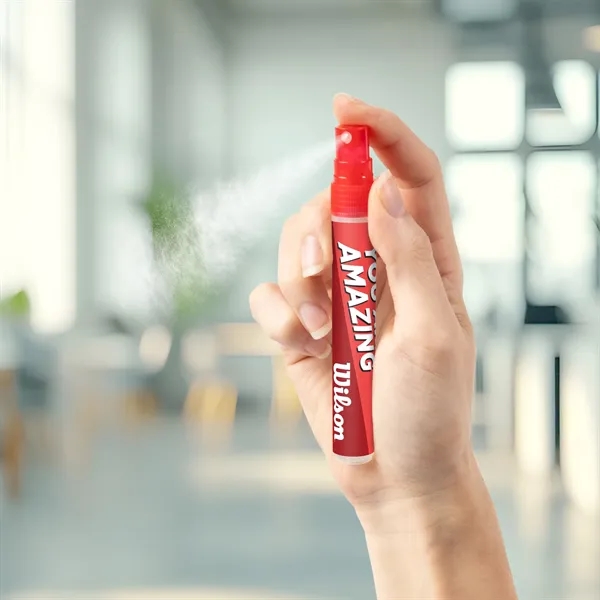 10ml / .33 oz.  Pocket hand sanitizer spray with clip... from ASI 44900 NC Custom (CI/Lanco) / Lanco