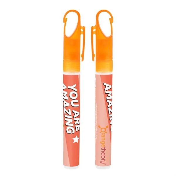 10ml / .33 oz.  Pocket hand sanitizer spray with clip... from ASI 44900 NC Custom (CI/Lanco) / Lanco