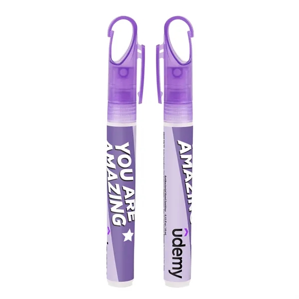 10ml / .33 oz.  Pocket hand sanitizer spray with clip... from ASI 44900 NC Custom (CI/Lanco) / Lanco
