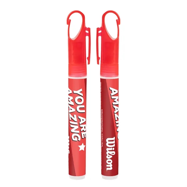 10ml / .33 oz.  Pocket hand sanitizer spray with clip... from ASI 44900 NC Custom (CI/Lanco) / Lanco