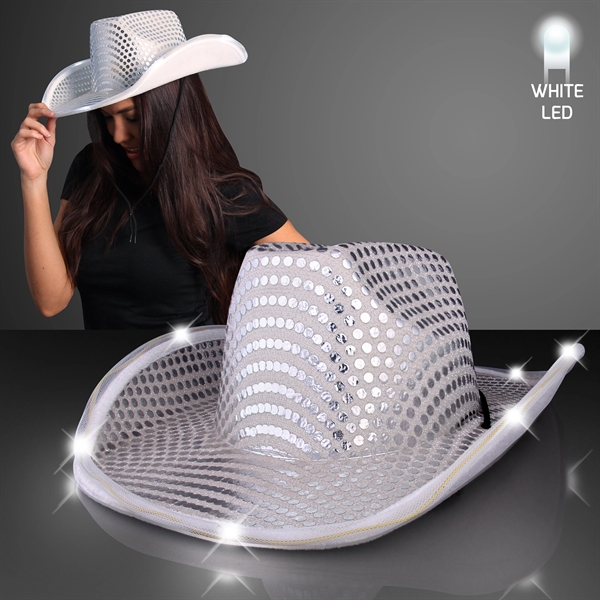 Blank or imprinted. Sequin Cowboy Hat with LED Brim.... from ASI 34194 ALightPromos / Alight Promotional Products