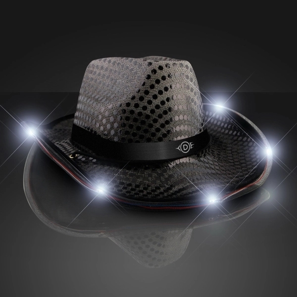 Blank or imprinted. Sequin Cowboy Hat with LED Brim.... from ASI 34194 ALightPromos / Alight Promotional Products