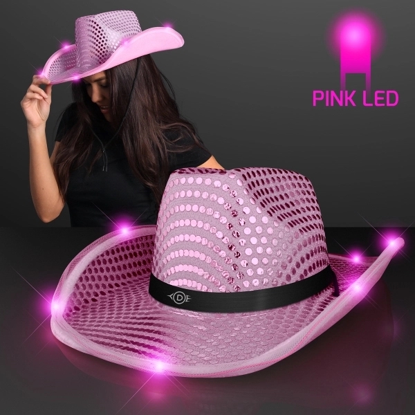 Blank or imprinted. Sequin Cowboy Hat with LED Brim.... from ASI 34194 ALightPromos / Alight Promotional Products