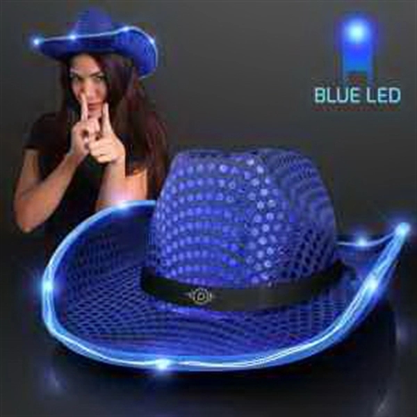 Blank or imprinted. Sequin Cowboy Hat with LED Brim.... from ASI 34194 ALightPromos / Alight Promotional Products