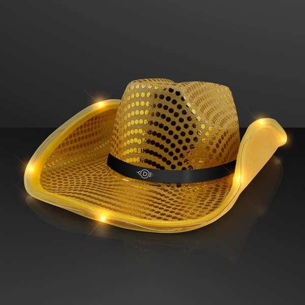 Blank or imprinted. Sequin Cowboy Hat with LED Brim.... from ASI 34194 ALightPromos / Alight Promotional Products