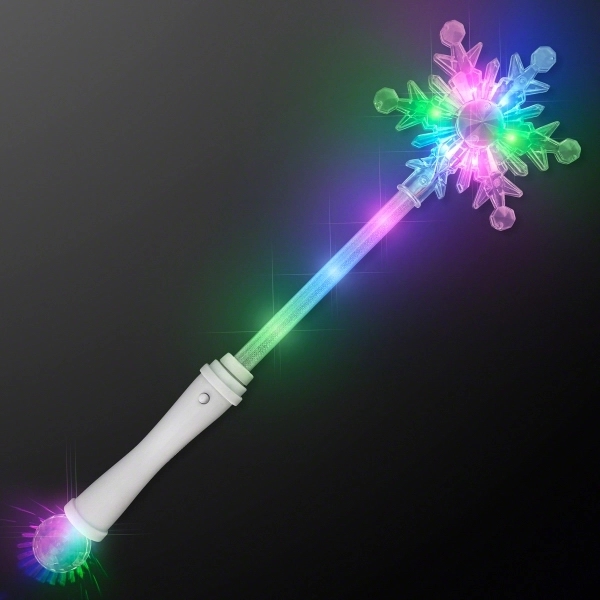 Blank or imprinted. Frozen Snowflake LED Winter Party Wands.... from ASI 34194 ALightPromos / Alight Promotional Products