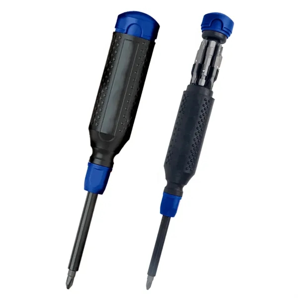 Steel, resin and ABS MegaPro 14-in-1 multi-bit screwdriver with bits in... from ASI 61125 Hit Promotional Products / Hit®