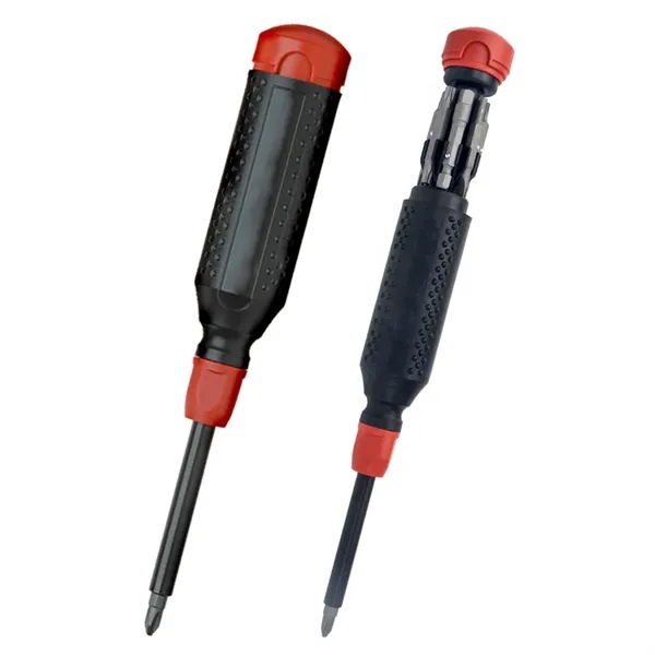 Steel, resin and ABS MegaPro 14-in-1 multi-bit screwdriver with bits in... from ASI 61125 Hit Promotional Products / Hit®