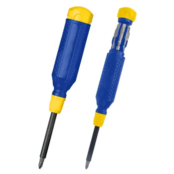 Steel, resin and ABS MegaPro 14-in-1 multi-bit screwdriver with bits in... from ASI 61125 Hit Promotional Products / Hit®