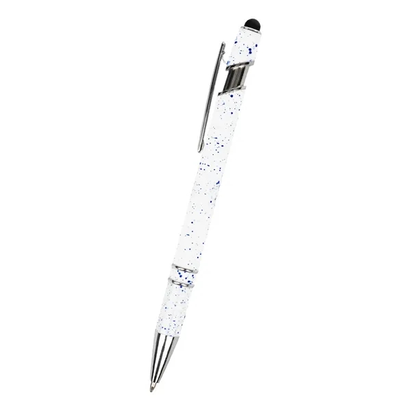 Plunger action pen with white flecked barrel, metal tip and clip... from ASI 61125 Hit Promotional Products / Hit®