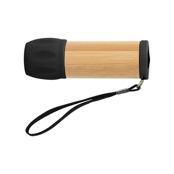 Bamboo flashlight with 9 LED lights, push button and 3 replaceable... from ASI 61125 Hit Promotional Products / Hit®