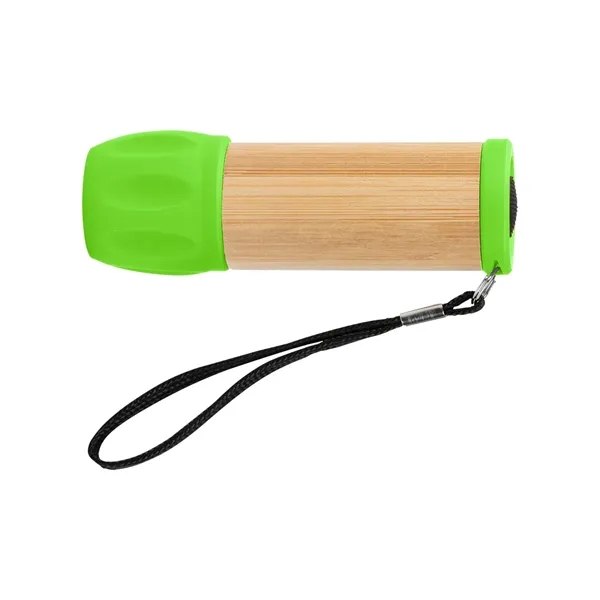 Bamboo flashlight with 9 LED lights, push button and 3 replaceable... from ASI 61125 Hit Promotional Products / Hit®