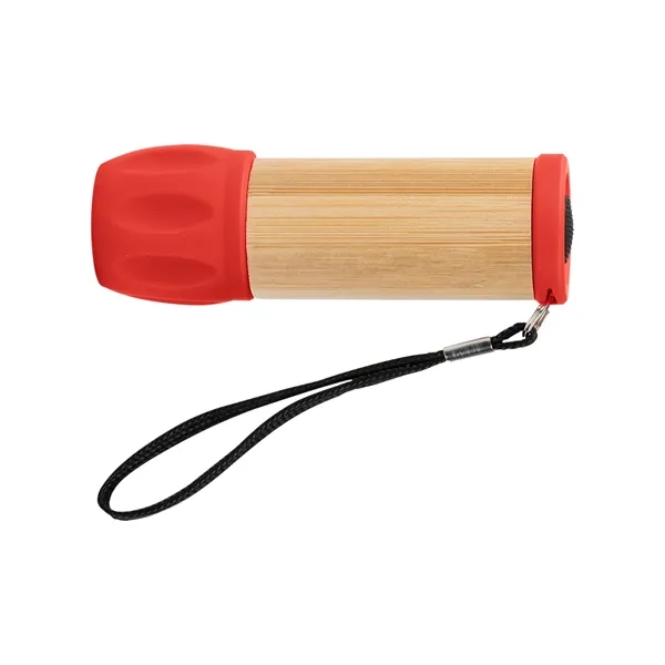 Bamboo flashlight with 9 LED lights, push button and 3 replaceable... from ASI 61125 Hit Promotional Products / Hit®