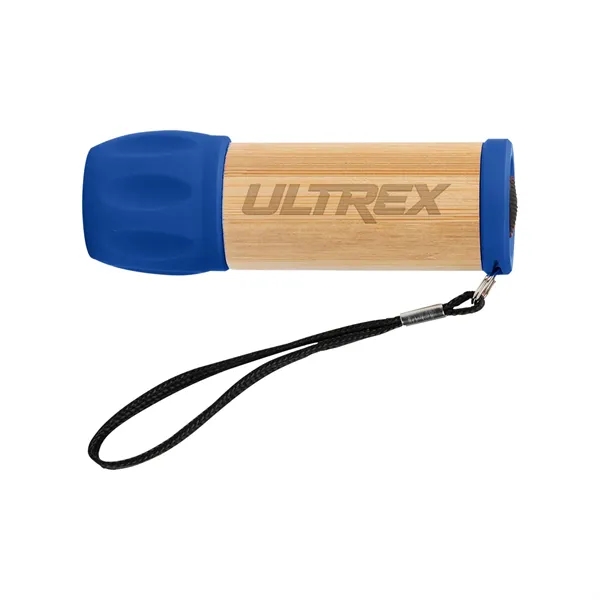 Bamboo flashlight with 9 LED lights, push button and 3 replaceable... from ASI 61125 Hit Promotional Products / Hit®