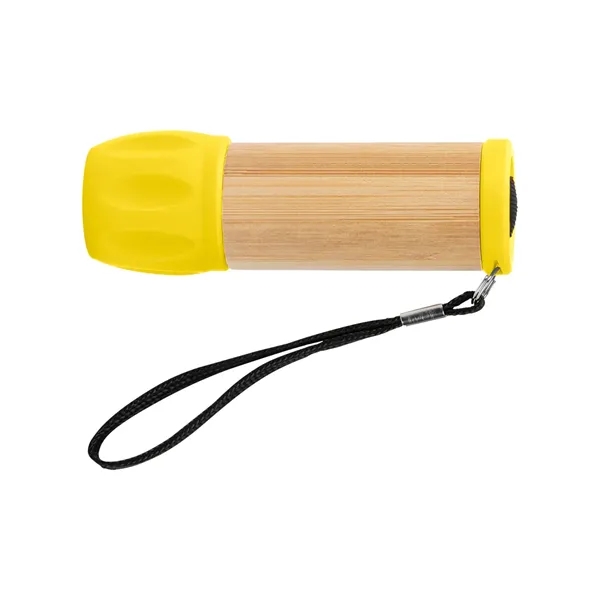 Bamboo flashlight with 9 LED lights, push button and 3 replaceable... from ASI 61125 Hit Promotional Products / Hit®