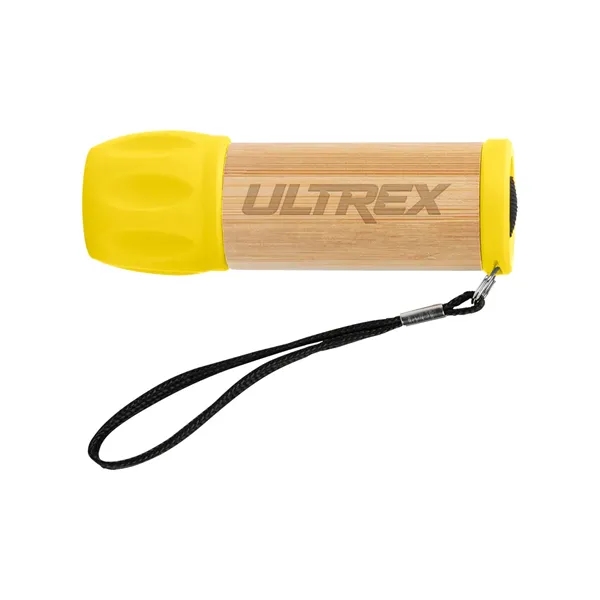 Bamboo flashlight with 9 LED lights, push button and 3 replaceable... from ASI 61125 Hit Promotional Products / Hit®