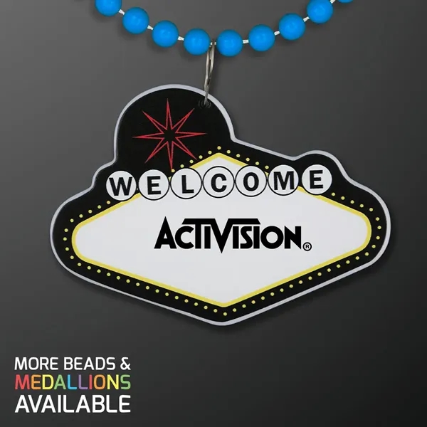 Imprinted Vegas Sign with Beaded Necklace; Imprinted Pricing... from ASI 34194 ALightPromos