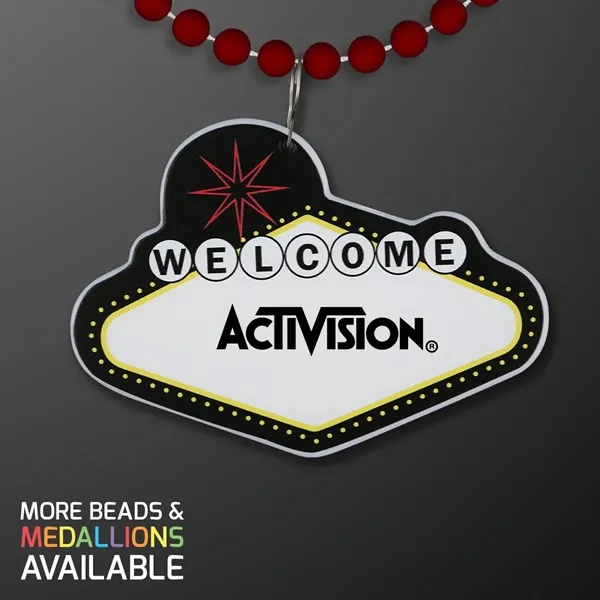 Imprinted Vegas Sign with Beaded Necklace; Imprinted Pricing... from ASI 34194 ALightPromos