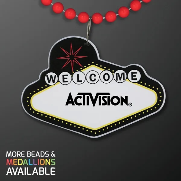 Imprinted Vegas Sign with Beaded Necklace; Imprinted Pricing... from ASI 34194 ALightPromos