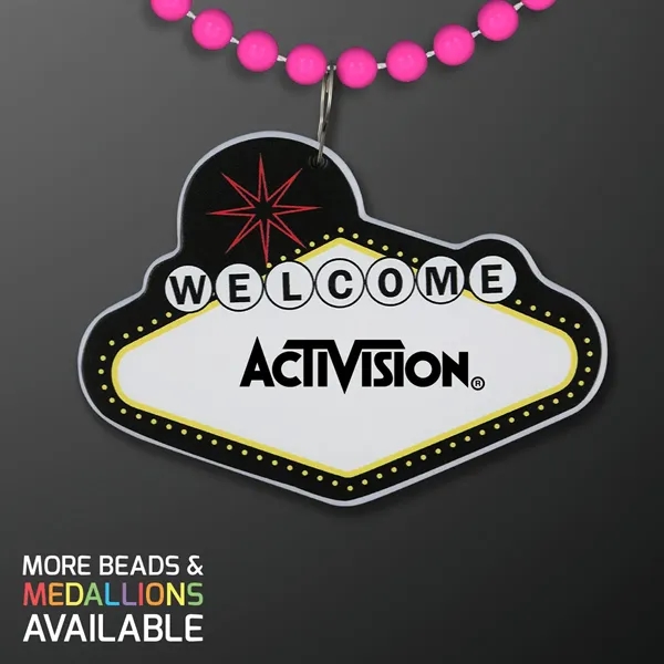 Imprinted Vegas Sign with Beaded Necklace; Imprinted Pricing... from ASI 34194 ALightPromos