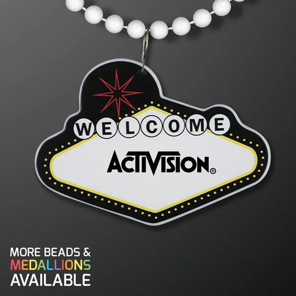 Imprinted Vegas Sign with Beaded Necklace; Imprinted Pricing... from ASI 34194 ALightPromos