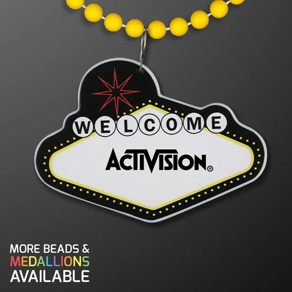Imprinted Vegas Sign with Beaded Necklace; Imprinted Pricing... from ASI 34194 ALightPromos