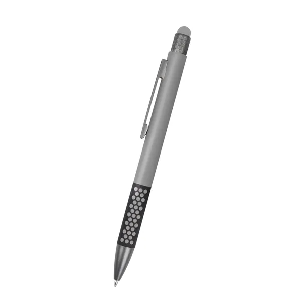 Recycled aluminum pen with stylus on top, a smooth rubberized finish... from ASI 61125 Hit Promotional Products / Hit®