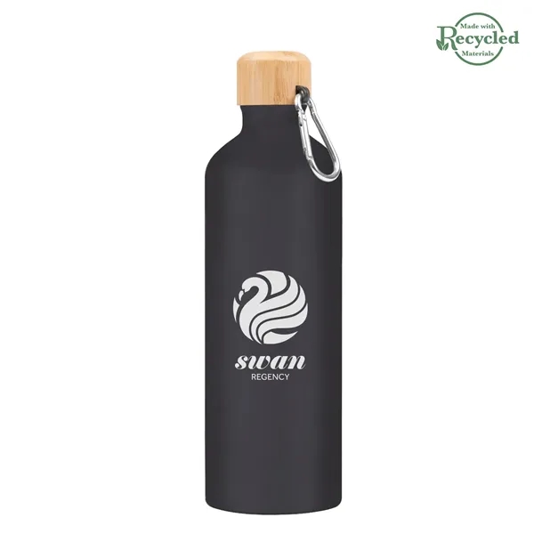 Aluminum 25 ounce bike bottle with screw-on bamboo lid and metal... from ASI 61125 Hit Promotional Products / Hit®