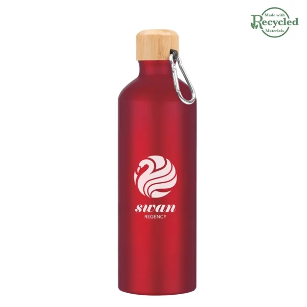 Aluminum 25 ounce bike bottle with screw-on bamboo lid and metal... from ASI 61125 Hit Promotional Products / Hit®