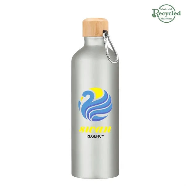 Aluminum 25 ounce bike bottle with screw-on bamboo lid and metal... from ASI 61125 Hit Promotional Products / Hit®