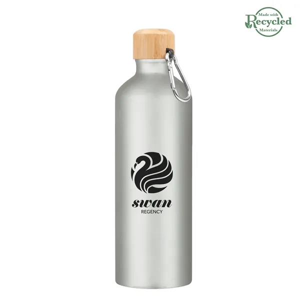 Aluminum 25 ounce bike bottle with screw-on bamboo lid and metal... from ASI 61125 Hit Promotional Products / Hit®