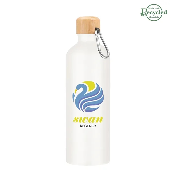 Aluminum 25 ounce bike bottle with screw-on bamboo lid and metal... from ASI 61125 Hit Promotional Products / Hit®